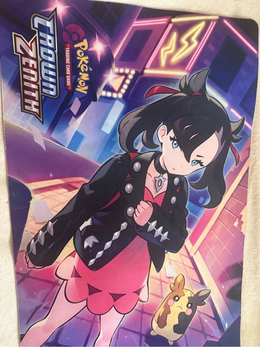 Official Pokemon Crown Zenith Marnie & Morpeko Playmat TCG Desk Mat EUC